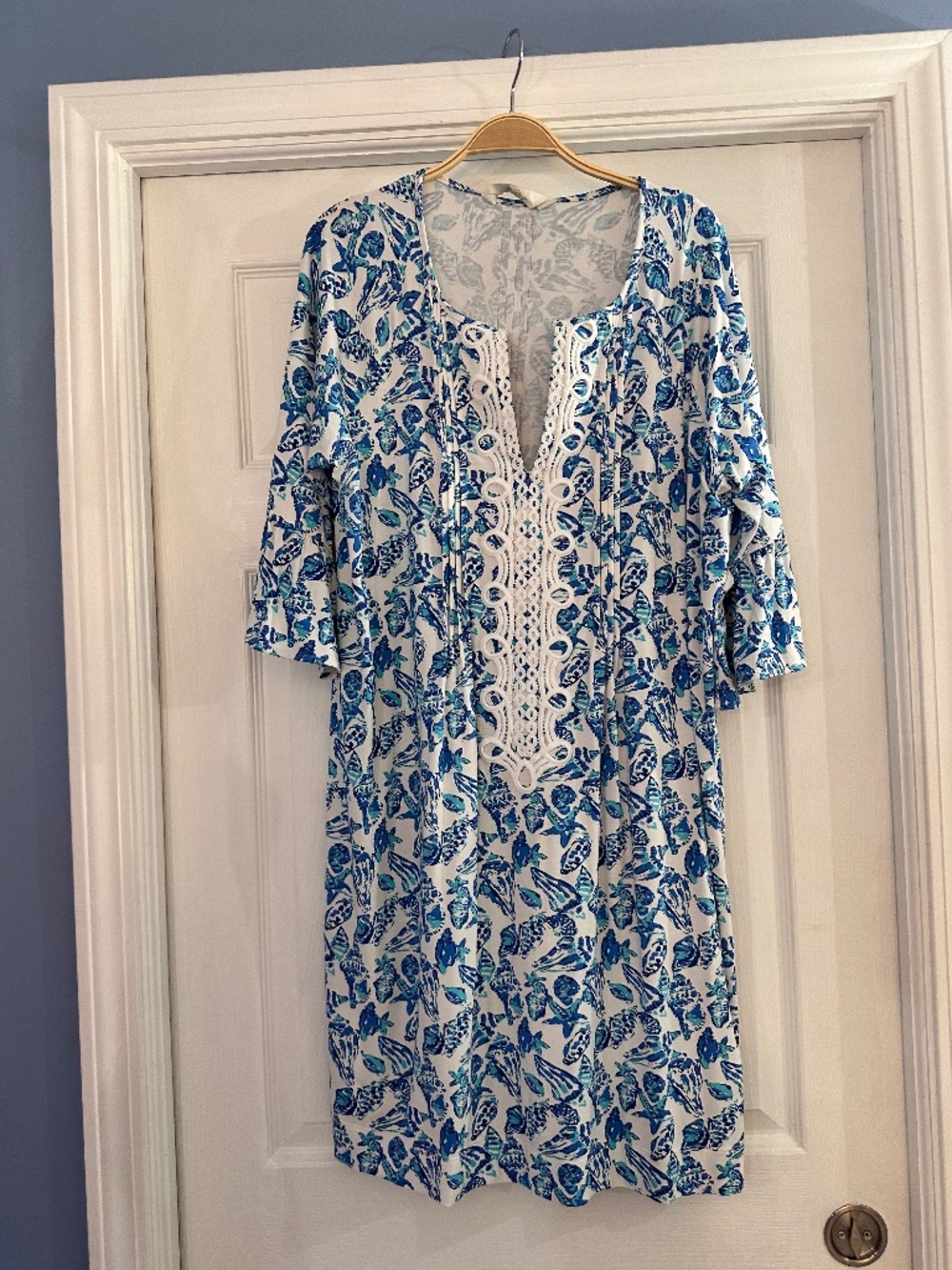 EUC - Lilly Pulitzer Krysta Tunic Dress in White Shell Beach - Size XL